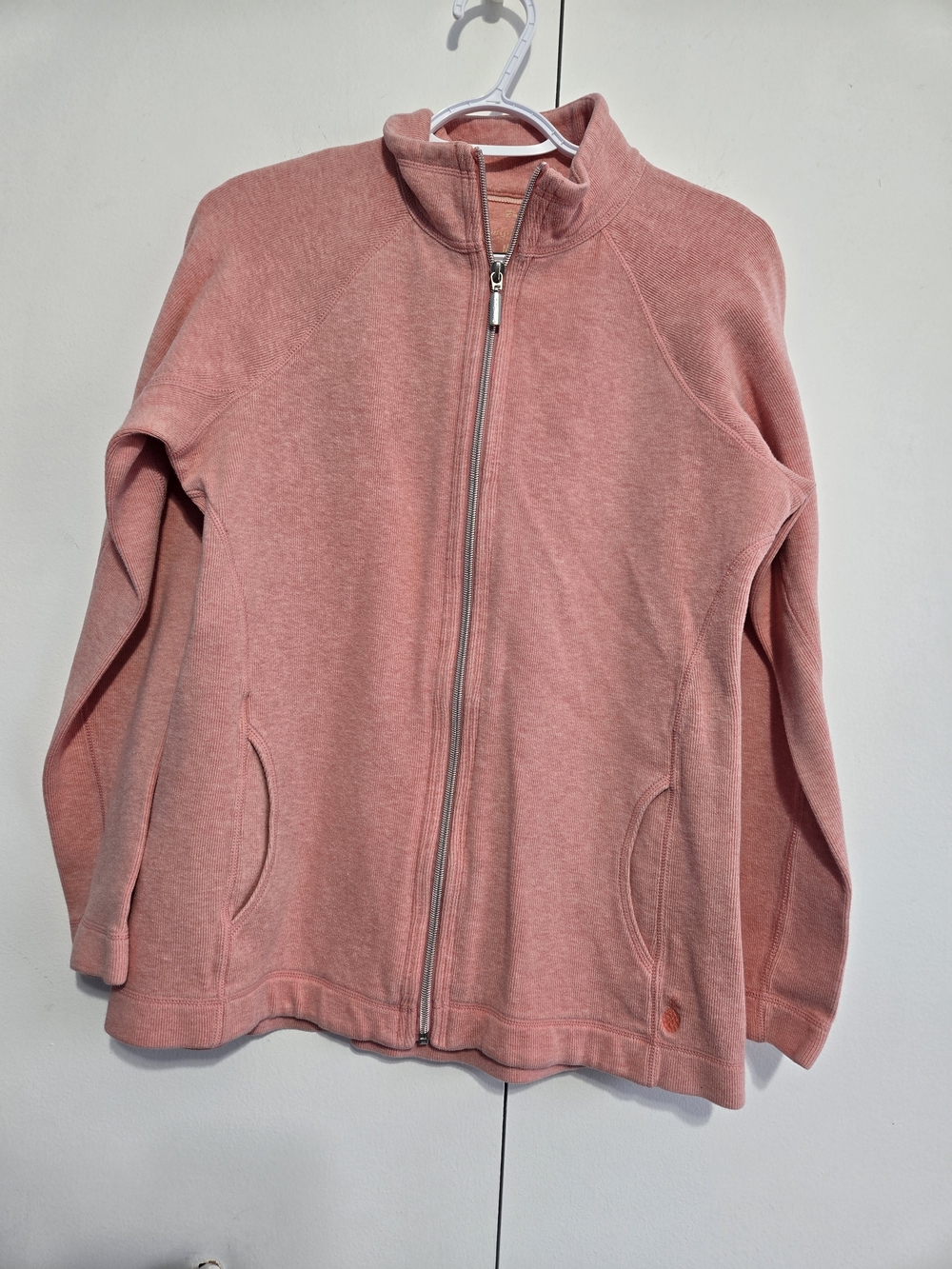 Tommy‎ Bahama Women’s Pink Full Zip Sweatshirt Jacket Size M Cotton Stretch